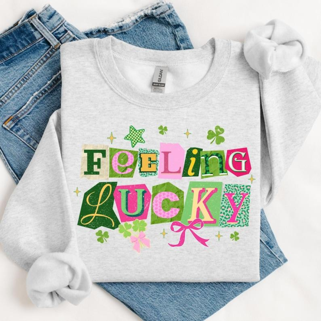 Feeling Lucky St Patrick's Day Sweatshirt - Ash