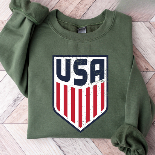USA 4th of July Sweatshirt - Military Green
