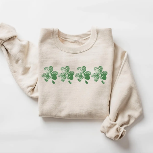 Shamrocks St Patrick's Day Sweatshirt - Sand