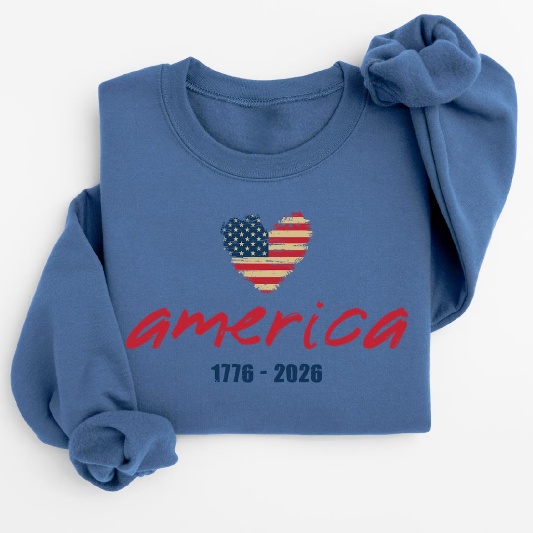 America 4th of July Sweatshirt - Blue