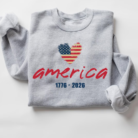 America 4th of July Sweatshirt - Ash