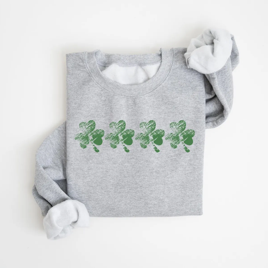 Shamrocks St Patrick's Day Sweatshirt - Ash Grey