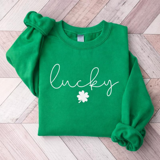 Lucky Shamrock St Patrick's Day Sweatshirt - Irish Green
