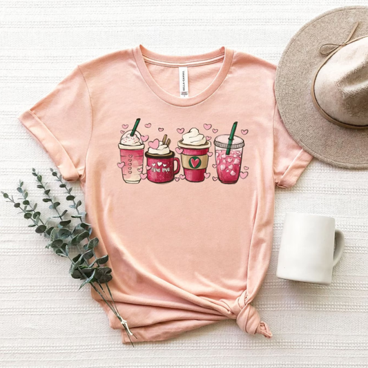 Coffee Valentine's Day Shirt - Peach
