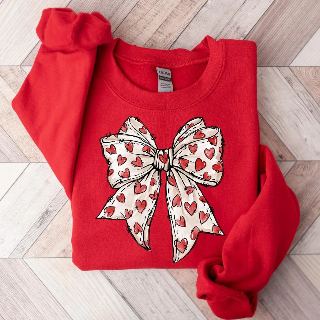 Love Bow Valentine's Day Sweatshirt - Red