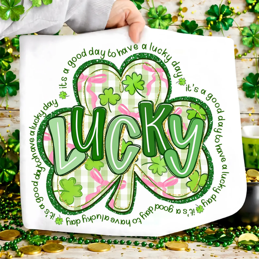 Lucky Shamrock St Patrick's Day Sweatshirt - White