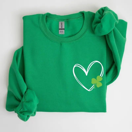 Heart St Patrick's Day Sweatshirt - Irish Green