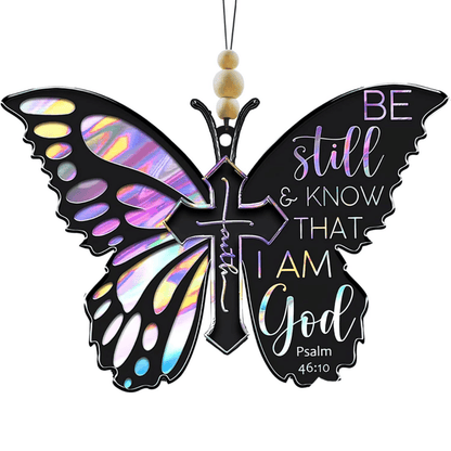 Be Still & Know Butterfly Key Chain, Rearview Mirror Ornament